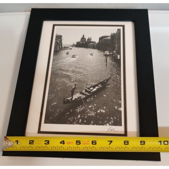 Grand Canal of Venice Italy Black & White Photograph Print Framed Signed 12x10 - Picture 7 of 7